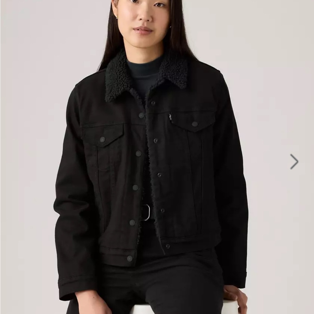 Levi's Women's Black Denim Sherpa Jacket